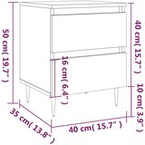  Noćni ormarići 2 kom boja betona 40x35x50 cm konstruirano drvo | shoptok.hr