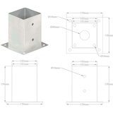 vidaXL sidra za stupove 4 kom od pocinčanog metala 101 mm | shoptok.hr