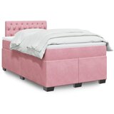 vidaXL Box spring postelja z vzmetnico roza 120x190 cm žamet Cene