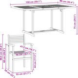vidaXL Vrtni set za objed 7 pcs Smeđa | shoptok.hr