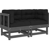 Maison Chic Kotni kavč - Sofa - Kanape z blazinami 2 kosa siva trdna borovina, (21727091) Cene