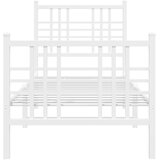 Metalni okvir kreveta uzglavlje i podnožje bijeli 80x200 cm | shoptok.hr