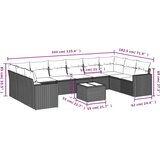 vidaXL 11-dijelni set vrtnih sofa od poliratana s jastucima bež | shoptok.hr