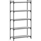  The living store knjižna omara 5-nadstropna siva sonoma 80x30x154 cm inž. les - knjižna omara, (21499668) | Shoptok.si