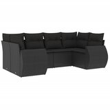  The Living Store Vrtna sedežna garnitura 6-delna z blazinami črna poli ratan - Vrtna Sedežna Garniture, (21451508) | Shoptok.si