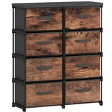 Nesta Komoda z 8 predali, rjava vintage, tekstilna komoda s kovinskim okvirjem, za spalnico in dnevno sobo, (5000493518) | Shoptok.si