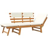  Klupa s jastucima 2-u-1 190 cm od masivnog drva bagrema | shoptok.hr