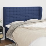  The Living Store Vzglavje z ušesi modro 163x23x118/128 cm blago - Vzglavje, (21452073) | Shoptok.si