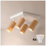 Brilagi LED RGBW prigušiva spot svetlo SELE SQUARE 4xGU10/6,5W/230V bela/hrast Cene