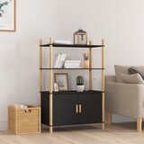  Visoka komoda crna 80 x 40 x 121 cm od konstruiranog drva | shoptok.hr