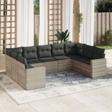  9-dijelni set vrtnih sofa od poliratana s jastucima svjetlosivi | shoptok.hr