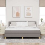  LED Box Spring Krevet Sivo-smeđa 180 x 200 cm tkanina | shoptok.hr