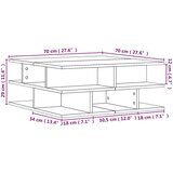 vidaXL Klubska mizica sonoma hrast 70x70x29 cm inženirski les | Shoptok.si
