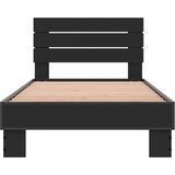 vidaXL Okvir za krevet crni 75 x 190 cm od konstruiranog drvo i metal | shoptok.hr