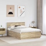  Krevetna konstrukcija s uzglavljem Hrast sonoma 150 x 200 cm | shoptok.hr