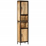 vidaXL Kopalniška omarica 40x27x180 cm železo in trden mangov les | Shoptok.si