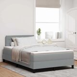 Box spring krevet Svjetlosiva 120 x 190 cm tkanina - Svjetlosiva 120 x 190 cm Dizajn linija Cijene