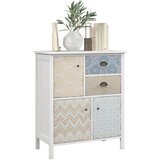 HOMCOM Komoda MDF, borov les 34T x 68Š x 80V cm Bela, (5000242533) | Shoptok.si