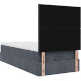 vidaXL Otomanski posteljni okvir z vzmetnicami siv 90x190cm žamet | Shoptok.si