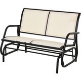 Outsunny 2-sedežna vrtna gugalna klop iz kovine in zračne tkanine, 120x70x85cm, bež barva, (20754322) | Shoptok.si