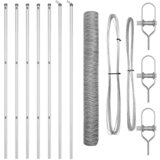 vidaXL Šesterokotna ograja 1.2x10 m Pocinkana jeklo, Ograjni stebri 7 kos Ø32 mm 170 cm Pocinkana jeklo Cene