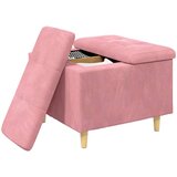  Otoman za pohranu s jastukom Ružičasta 60 x 60 x 45 cm Baršun | shoptok.hr