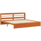  Konstrukcija postelje 2 pcs Voskast rjav Masivno borovo les, (5000121124) | Shoptok.si