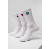 MT Accessoires Heart Embroidery Socks 3-Pack white
