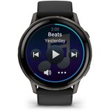 Garmin pametni sat Venu 4 45 mm, sivi s crnim silikonskim remenom | shoptok.hr