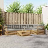  Set vanjskih sofa 6 kom. Bijela i svjetlosiva Poliester | shoptok.hr