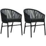 vidaXL Vrtne stolice 2 kom crne PVC ratan | shoptok.hr