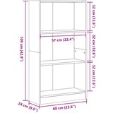 vidaXL Regal za knjige boja hrasta 60x24x109 cm konstruirano drvo | shoptok.hr
