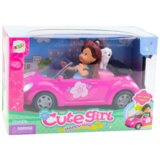 Mini lutka u kabrioletu s psom - rozi | shoptok.hr