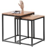 MID.YOU KLUBSKA MIZA, 50/50/40 cm črna, barve hrasta | Shoptok.si