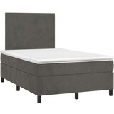 Box spring krevet s madracem tamnosivi 120 x 200 cm baršunasti | shoptok.hr