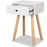  Nočna mizica 2 kosa masivna borovina 40x30x61 cm bele barve, (20624334) | Shoptok.si