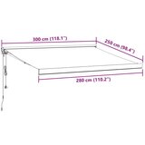 vidaXL Zložljiva tenda antracit in bela 3x2,5 m blago in aluminij | Shoptok.si
