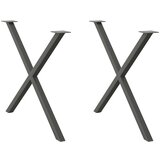 vidaXL noge za jedilno mizo x-oblika 2 kosa antracit 90x(72-73) cm | Shoptok.si