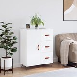 The Living Store Komoda visok sijaj bela 69,5x34x90 cm inženirski les - Komoda, (21662312) | Shoptok.si
