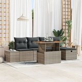 vidaXL 6-delni vrtni sedežni set z blazinami sivi poliratan, (22092454) | Shoptok.si