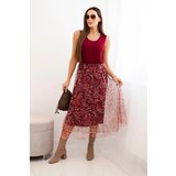 Kesi Włoski Women's set with a wool sweater and a viscose dress burgundy | shoptok.hr