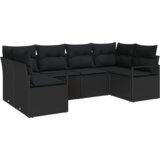 vidaXL 6-delni set vrtnih kavčev z blazinami črn poli ratan | Shoptok.si