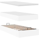 vidaXL Otomanski posteljni okvir z vzmetnico bel 90x190 cm um. usnje | Shoptok.si
