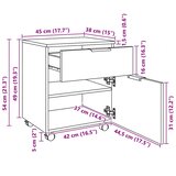  Mobilni ormarić za spise boja hrasta 45 x 38 x 54 cm drveni | shoptok.hr