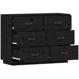  Komoda crna 100 x 40 x 75 cm od masivne borovine | shoptok.hr