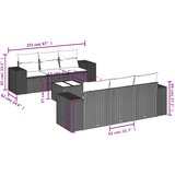  7-dijelni set vrtnih sofa od poliratana s jastucima bež | shoptok.hr