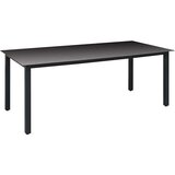  9-dijelni vrtni blagovaonski set crno-smeđi Crna Dužina stola 190 cm | shoptok.hr