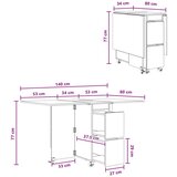 Blagovaonski stol 2 pcs 140 x 80 x 77 cm Konstruirano drvo | shoptok.hr