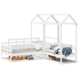  The Living Store Dnevna postelja s klopjo in streho bela 90x190cm trdna borovina - Dnevna Postelja S Klopjo, (21495790) | Shoptok.si