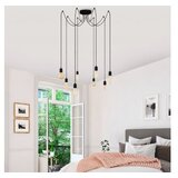 Opviq Vislica KABLUNI crna, metal, 126 x 126 cm, visina 102 cm, podesvia visiana, 6 x E27 40 W, Kabluni - MR - 929 | shoptok.hr